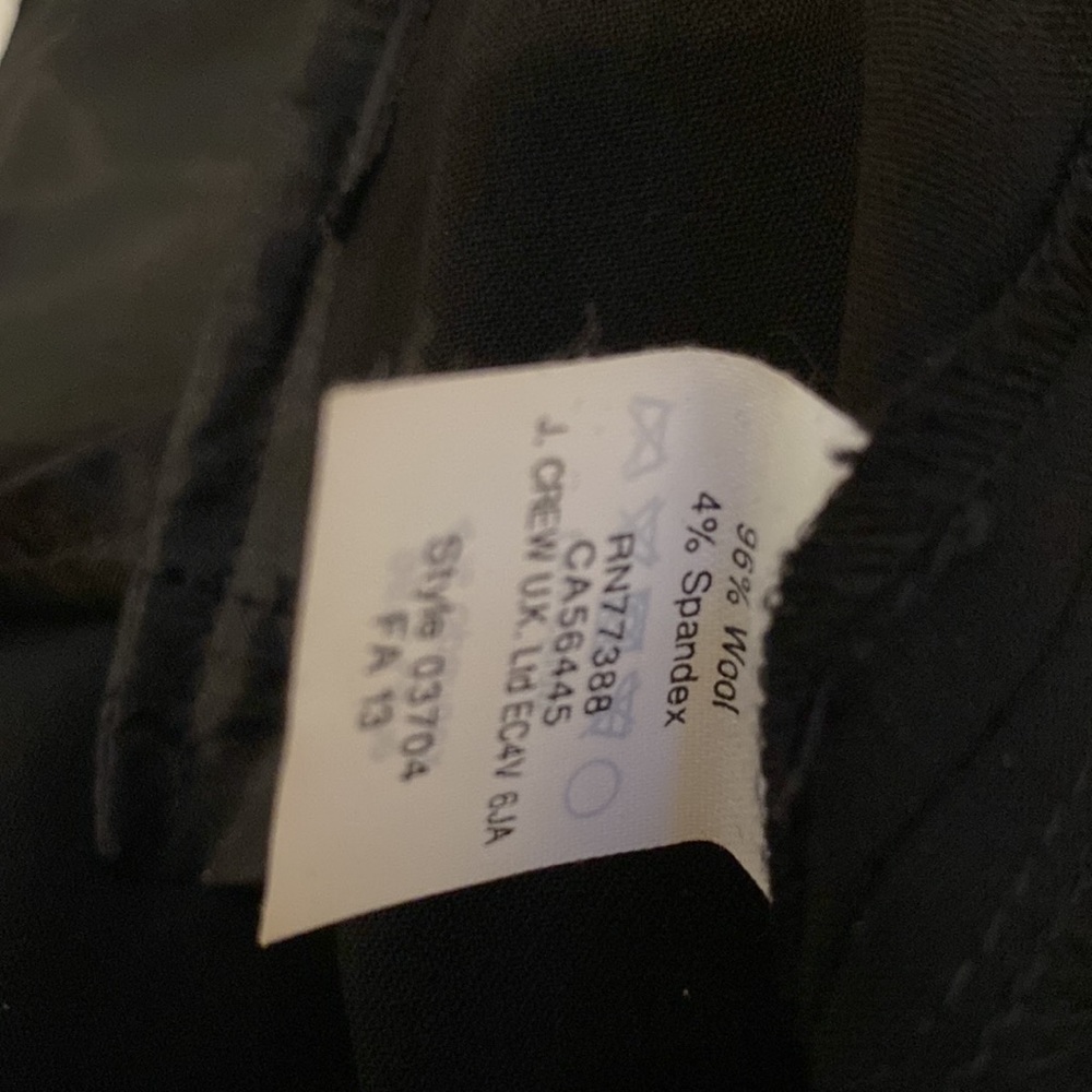 J.Crew Tollegno Italian thin wool stretch black dress pants - Picture 10 of 12